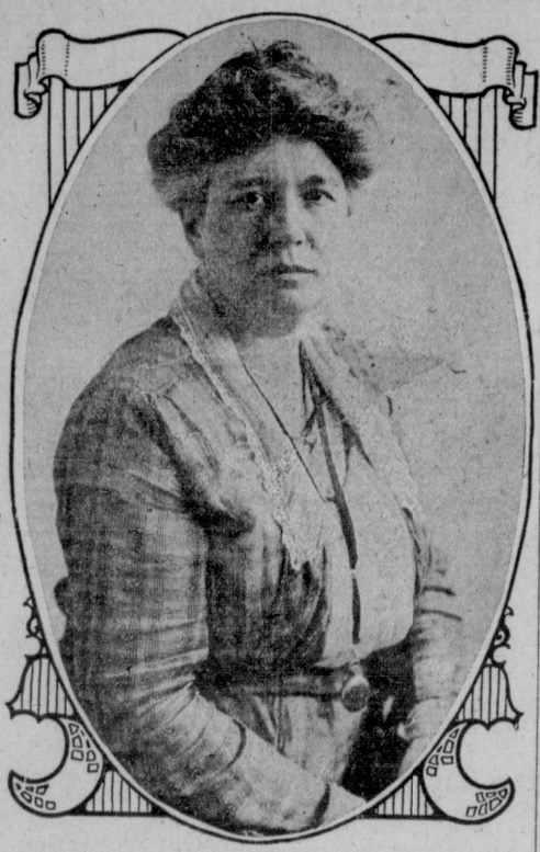 Black and white newspaper image of Marie T. Lockwood.